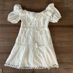 Forever Unique White Lace Midi Dress